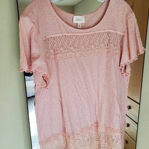 Pink L Deletta top with lace